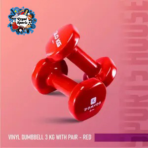 Picture of Vinyl Dumbbell 3 Kg with Pair - Red - Red