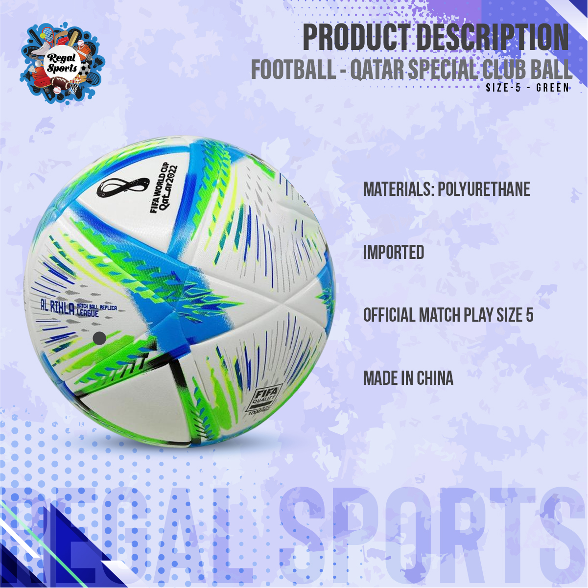Picture of Football - Qatar Special Club Ball - Size-5 -Green - Green