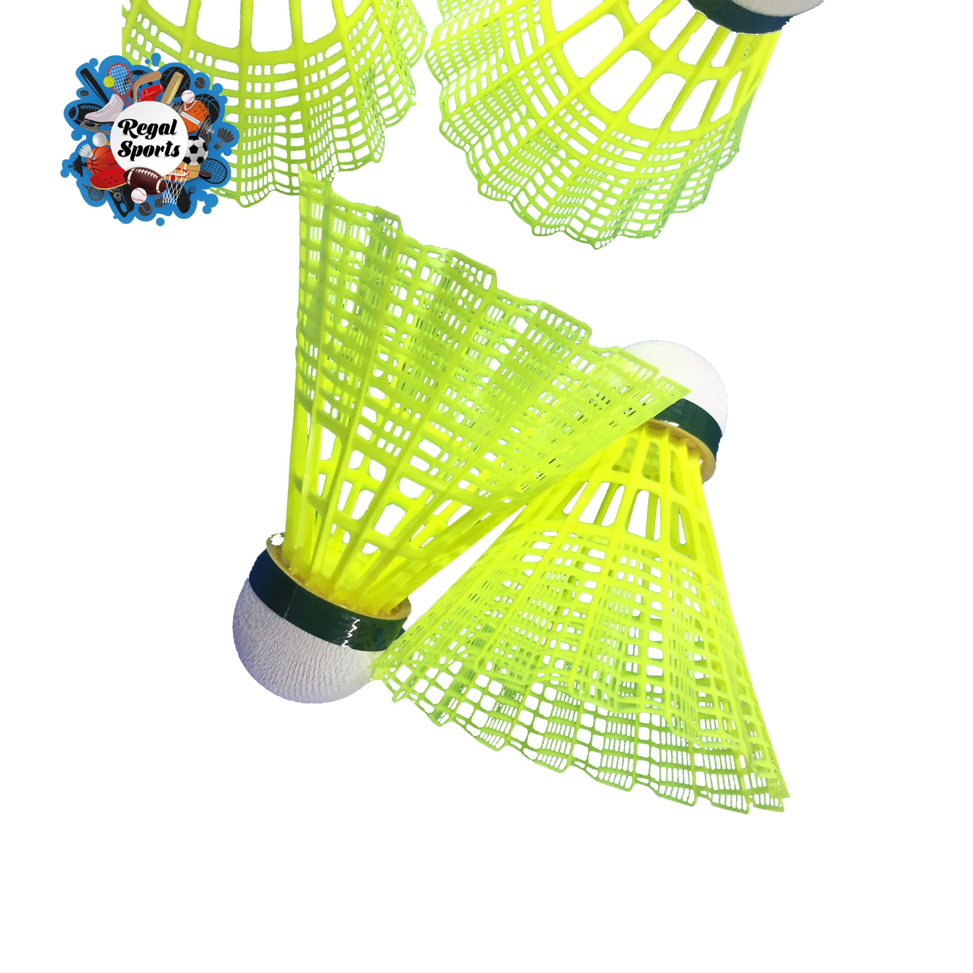 Picture of Badminton Shuttle Cock - Nylon - Power 333 - 6Pcs - Yellow - Regal Sports - Yellow
