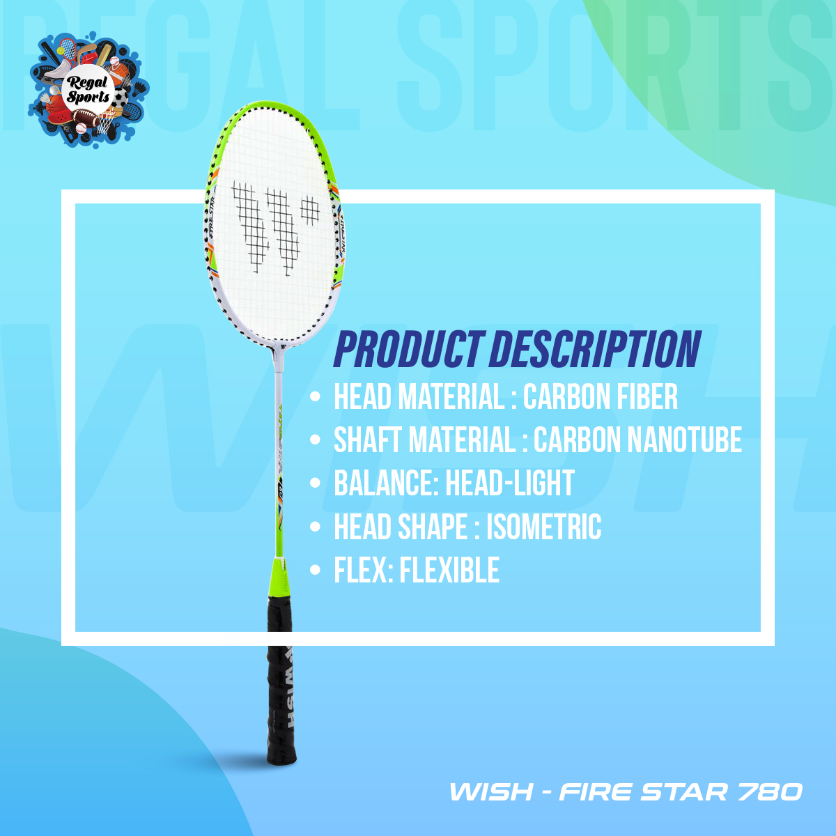 Picture of Badminton Racket - Wish - Fire Star 780