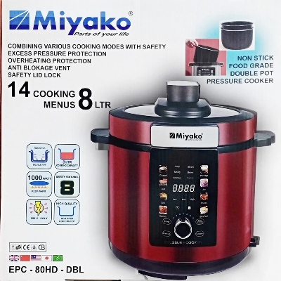 Picture of Miyako EPC-80HD-DBL Digital Electric Pressure Cooker with Double Pot | 8.0 Liter