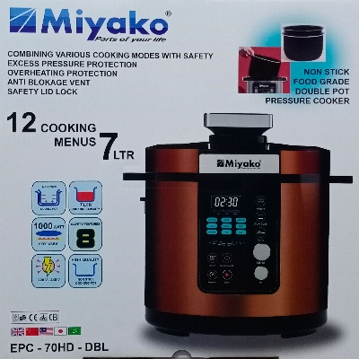 Picture of Miyako EPC - 70HD - DBL Double pot Electric Pressure Cooker- 7Liters COOK INSTANT ELECTRIC PRESSURE COOKER