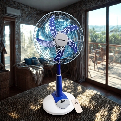Picture of Defender TS-2986HRS  Remote Control Rechargeable Fan AC-DC with LED Multi-Function - 16 Inch - Blue