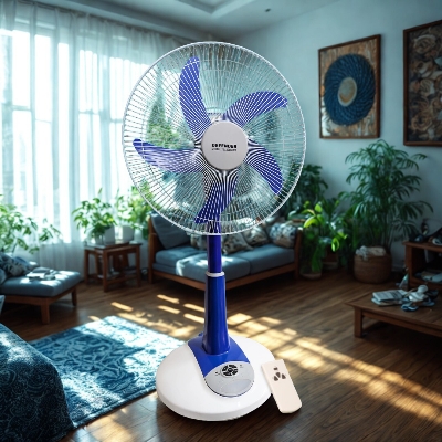 Picture of Defender TS-2986HRS  Remote Control Rechargeable Fan AC-DC with LED Multi-Function - 16 Inch - Blue