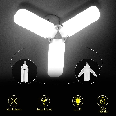 Picture of Foldable Fan Blade LED Bulb 45W short review ( White )