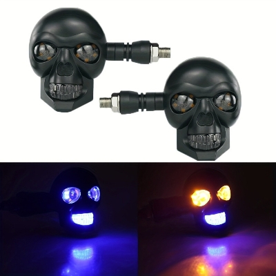 Picture of 2PCS Skull Shape Dual Color LED Motorcycle Fog Light – Waterproof Racer Spotlight ( for light )