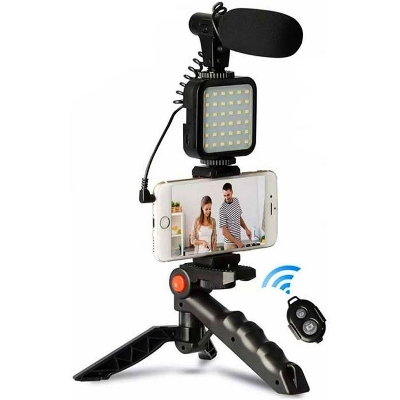 Picture of AY-49 remote control Video Kits Microphone LED Fill Light Mini Tripod ( Black )