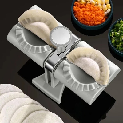 Picture of Automatic Dumpling Maker Household Double Head Automatic Dumpling Maker Press Mold ( White )