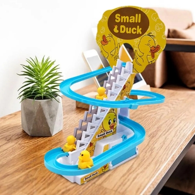Picture of Electric Cartoon Duck Climbing Music Train Duck Toys ( Yellow )