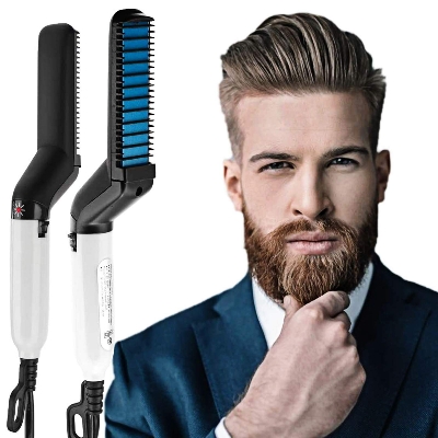 Picture of Beard Straightener Multifunctional Hair Brush Man's Hair Flat Iron Quick Heated Stylish Comb ( modeling comb )