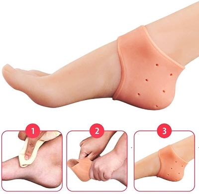 Picture of Silicone Moisturizing Gel Heel Socks – 1 Pair Anti-Crack Foot Care Socks, Heel Pads & Protector for Men & Women ( Multicolor )