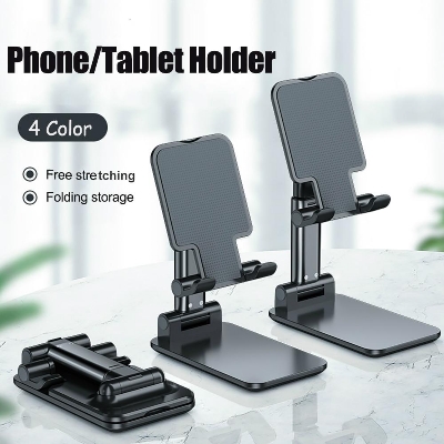 Picture of T1 Mobile Phone Holder Stand – Foldable Desktop & Bedside Bracket, Multi-Function Telescopic Smartphone Stand ( Black )