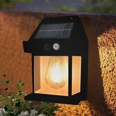 Picture of TECH-UNIQUE Solar Wall Lights – Motion Sensor LED Fence Lights with 3 Modes, IP65 Waterproof (Pack of X) ( Black )