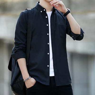 Picture of Black Textured Formal Shirt For Men
