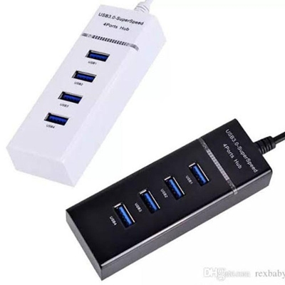 Picture of For Desktop 4 Ports High Speed Usb Hub Hi-Speed Usb  Splitter Expansion White/Black - Usb Hub - Black