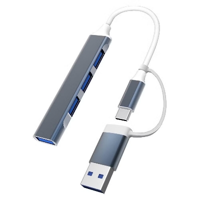 Picture of Combo Multifunction 2-in-1 4 Port Type C USB 3.0 Hub for Mac Book PRO Air OTG