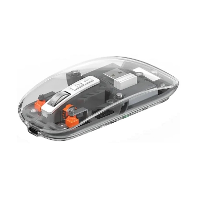 Picture of Transparent Mouse Wireless Bluetooth Rechargeble Battery With Beautiful Design, Comfortable Use, Smooth Movement