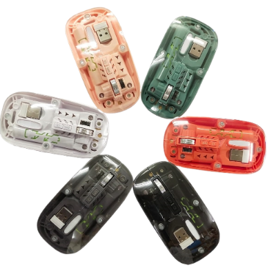 Picture of Transparent Mouse Wireless Bluetooth Rechargeble Battery With Beautiful Design, Comfortable Use, Smooth Movement