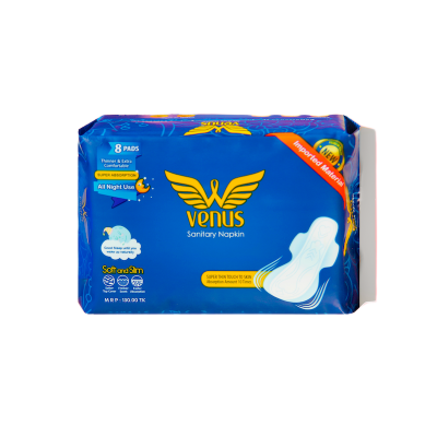 Picture of Venus Sanitary Napkin - Wings System - 100% Cotton - 330 MM - Combo of 4 Pack - 32 Pads