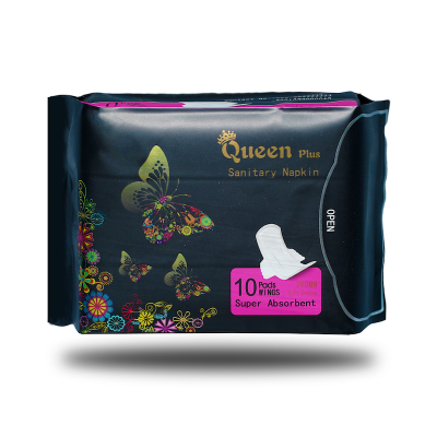 Picture of Queen Plus Sanitary Napkin - Wings system - Ultra Thin - 100% Cotton - Combo of 10 Pack - 100 Pads