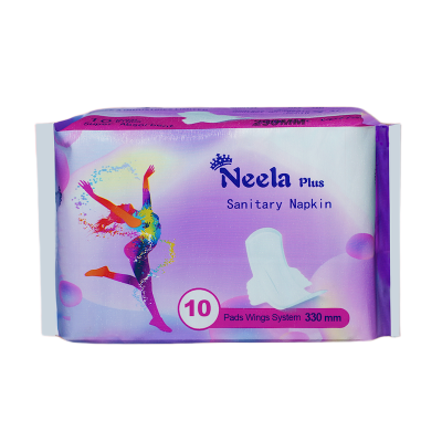 Picture of Neela Plus Sanitary Napkin - Wings System - 100% Cotton - 330 MM - Combo of 5 Pack - 50 Pads