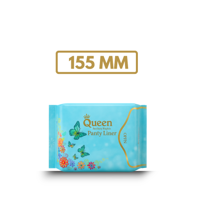 Picture of Queen Panty Liner - 155 MM - 100% Cotton - Ultra Thin - Combo of 5 Pack - 125 Pads