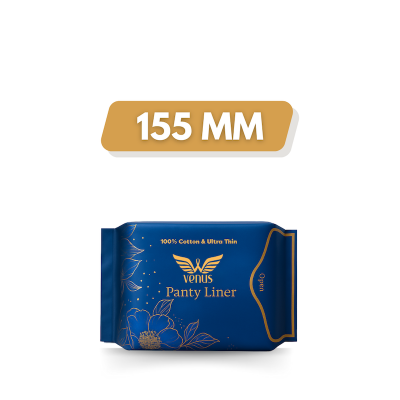 Picture of Venus Panty Liner - 155 MM - 100% Cotton - Ultra Thin - Combo of 5 Pack - 125 Liners