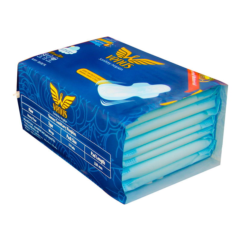 Picture of Venus Sanitary Napkin - Wings System - 100% Cotton - 330 MM - Combo of 4 Pack - 32 Pads