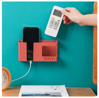 Picture of Wall Mounted 2-in-1 Mobile Phone Charging Stand and Multipurpose Storage Holder(Multicolor)
