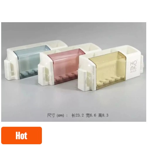 Picture of Bathroom corner shelf- Toothbrush holder punch-free modern minimalist rack wall-mounted toothbrush holder(Multicolor)