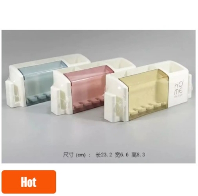 Picture of Bathroom corner shelf- Toothbrush holder punch-free modern minimalist rack wall-mounted toothbrush holder(Multicolor)