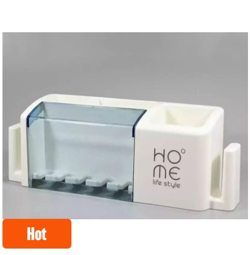 Picture of Bathroom corner shelf- Toothbrush holder punch-free modern minimalist rack wall-mounted toothbrush holder(Multicolor)