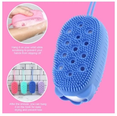 Picture of Silicone Body Scrubber Bath Sponge, Exfoliating Body Brush - 2 in 1(Multicolor)