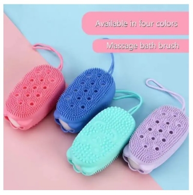 Picture of Silicone Body Scrubber Bath Sponge, Exfoliating Body Brush - 2 in 1(Multicolor)