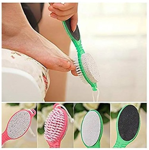 Picture of 4 Step Pedicure Paddle Multi-use Foot Care Brush Pumice Scrubber Scraper(Multicolor)