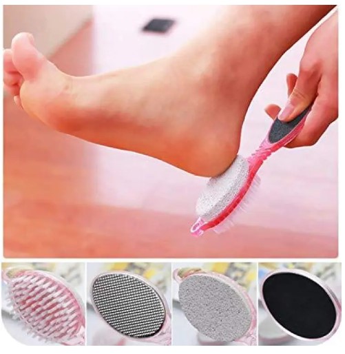 Picture of 4 Step Pedicure Paddle Multi-use Foot Care Brush Pumice Scrubber Scraper(Multicolor)