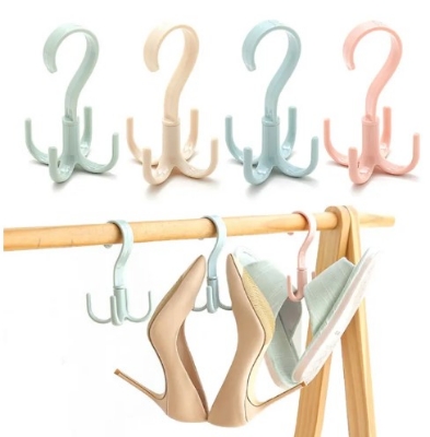 Picture of 360 Degree Rotated 4 Hooks Plastic Hanger-1 Pics(Multicolor)