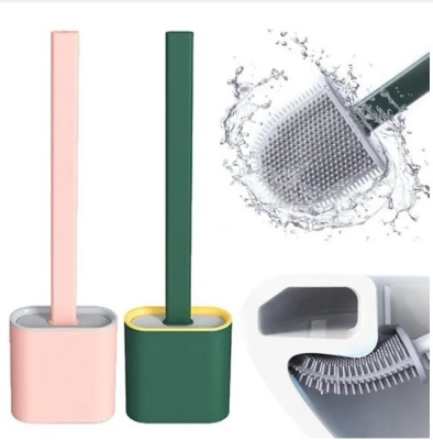 Picture of New Silicone Toilet Cleaning Brush And Holder Set(Multicolor)