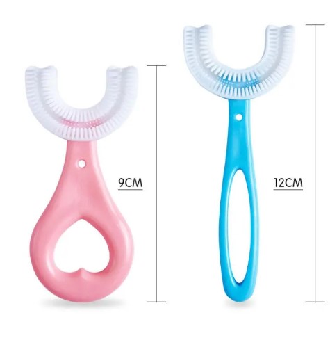 Picture of 2pcs-Baby Toothbrush Children 360 Degree U-shaped Child Toothbrush, Teethers, Soft Silicone Baby Brush(Multicolor)