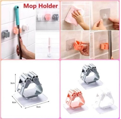 Picture of 1pcs- Wall Mounted Mop Organizer Holder Brush Broom Hanger Home Storage Rack Bathroom Suction Hanging Pipe Hooks Household Tools(Multicolor)