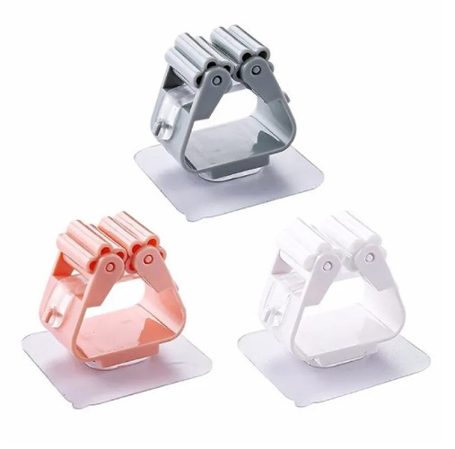 Picture of 1pcs- Wall Mounted Mop Organizer Holder Brush Broom Hanger Home Storage Rack Bathroom Suction Hanging Pipe Hooks Household Tools(Multicolor)