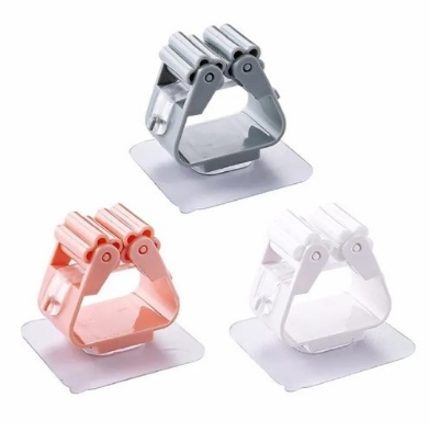 Picture of 1pcs- Wall Mounted Mop Organizer Holder Brush Broom Hanger Home Storage Rack Bathroom Suction Hanging Pipe Hooks Household Tools(Multicolor)