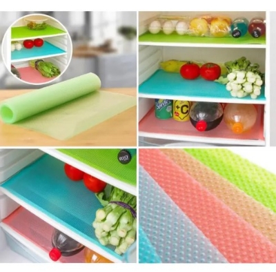Picture of Refrigerator Pad Antibacterial Antifouling Mildew Moisture Pad Waterproof Refrigerator Mats- 4pcs(Multicolor)