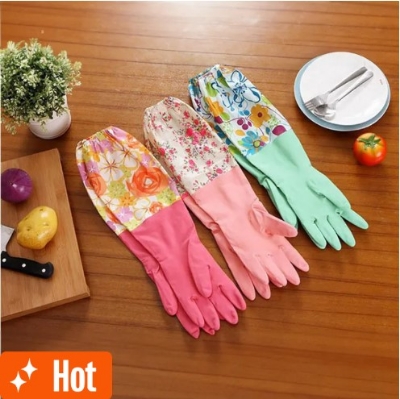 Picture of Kitchen long Hand Gloves -1Pair(Multicolor)