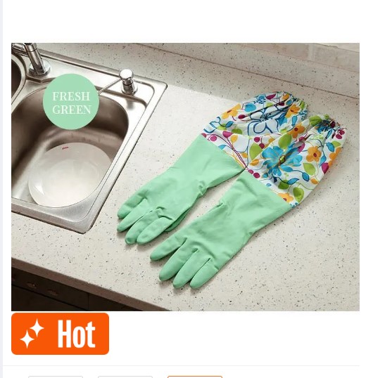 Picture of Kitchen long Hand Gloves -1Pair(Multicolor)