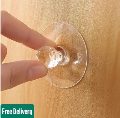 Picture of 5 pcs-Diamond Hooks Self Adhesive Drawer Hook Pull Push Hook Drawer Cabinet Hook(White)