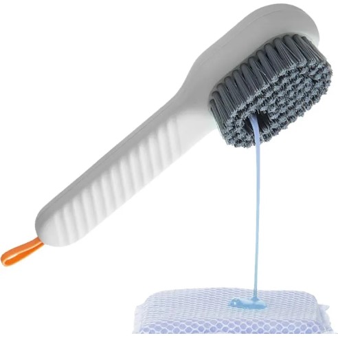Picture of Brush with Soap Dispenser Automatic Liquid Discharge Bathroom Laundry Scrub Soft Cleaning Brushes Household Tools(White)