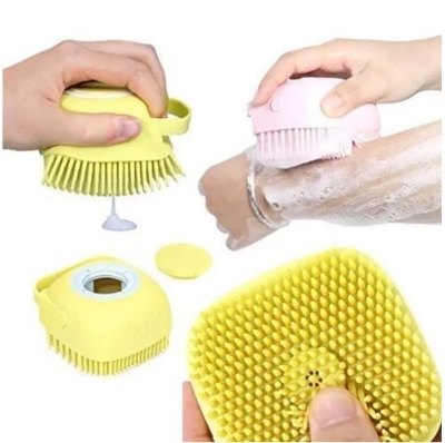 Picture of Body Bath Brush Silicone Soft Cleaning Bath Body Brush with Shampoo Dispenser-Skin Massage Brush(Multicolor)