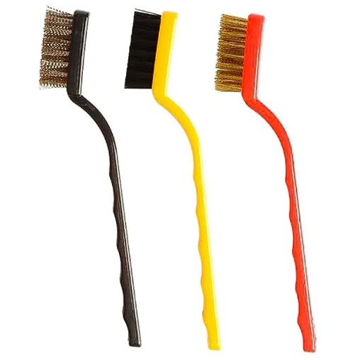 Picture of 3Pcs/Set 7 inches Stainless Steel Brush Brass Cleaning Brush Polishing Rust Remover Metal Wire Brush Cleaning Tool Family(Multicolor)
