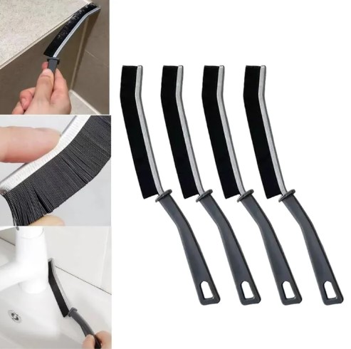 Picture of 1 piece -Multipurpose Bathroom Tile Floor Gap Cleaning Brush Window Groove Cleaning Brush Convenient Household Corner Cleaning Tools(Black)